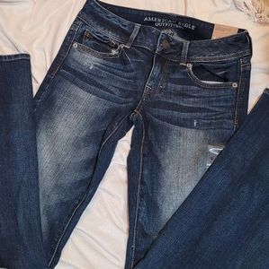 NWT American Eagle Kick Boot Blue Jeans Size 0 S